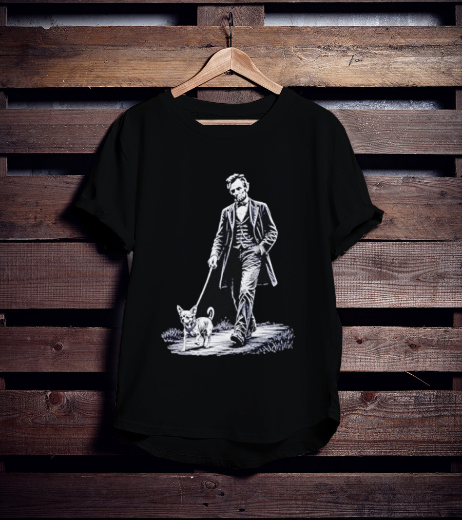 Abraham Lincoln Walking Chihuahua For USA 250th Anniversary Celebration T-Shirt