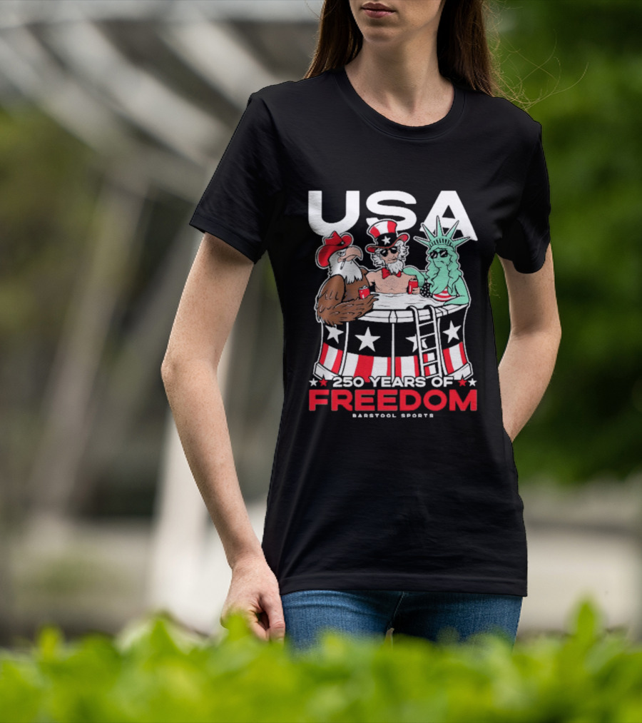 USA 250 Years Of Freedom Barstool Sports Uncle Sam And Friends T-Shirt