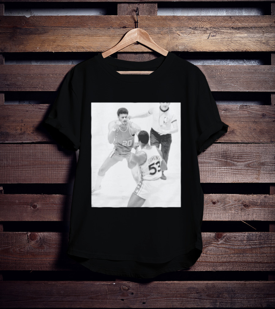 NBA Vintage Showdown Maurice Lucas Vs Darryl Dawkins Black White 20 53 T-Shirt