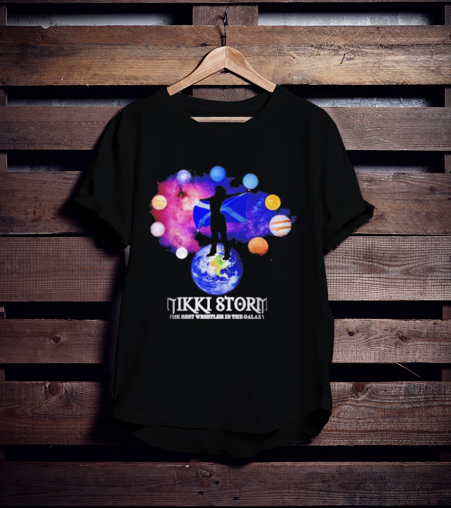 Nikki Storm Best Wrestler Galaxy Scotland Planets Cosmic Flag T-Shirt