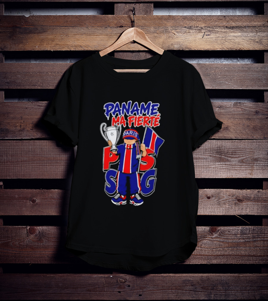 Paname Ma Fierté PSG Paris Trophy Flag Celebration T-Shirt