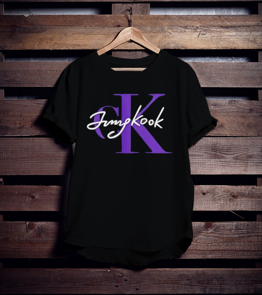 CK Jung Kook Purple Initials And Signature T-Shirt