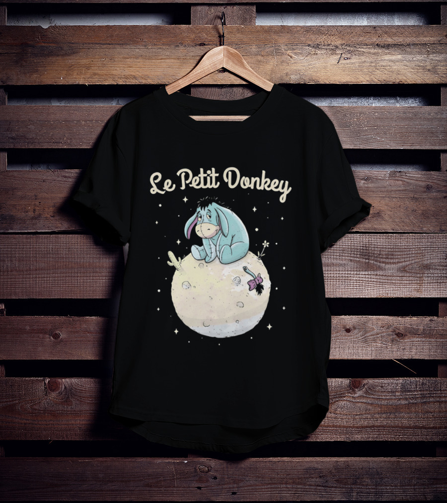 Le Petit Donkey Eeyore Sitting On Moon With Stars T-Shirt