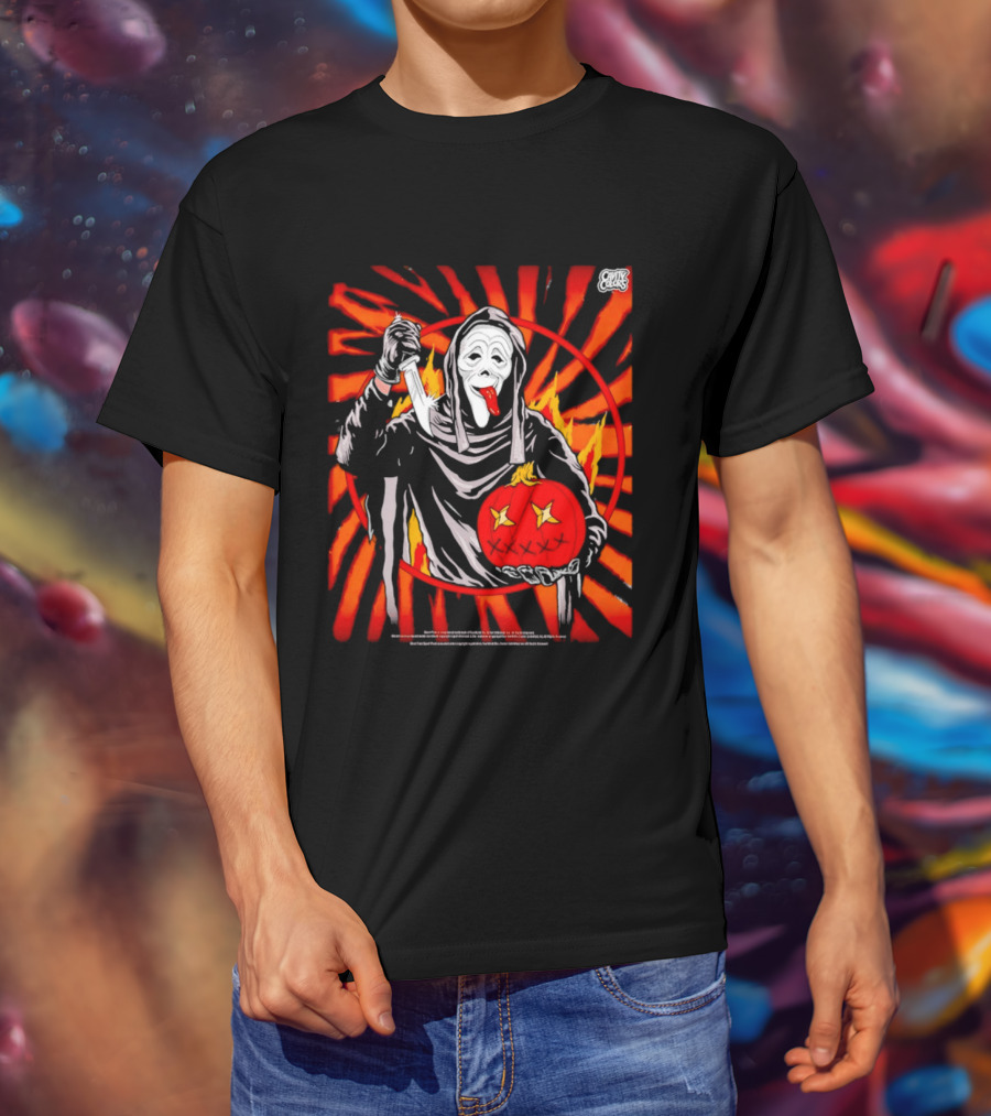 Ghost Face Creepy Carver Halloween Spoof T-Shirt