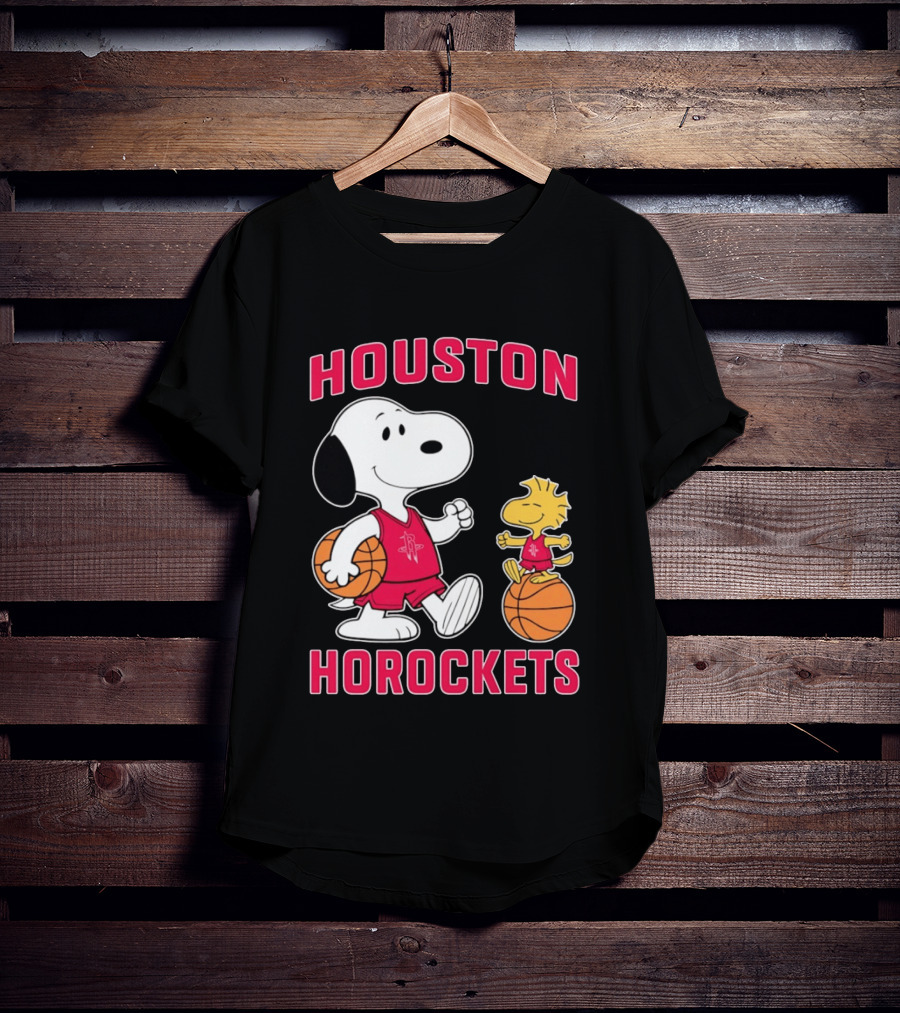 Snoopy Woodstock Houston Rockets Basketball Team T-Shirt