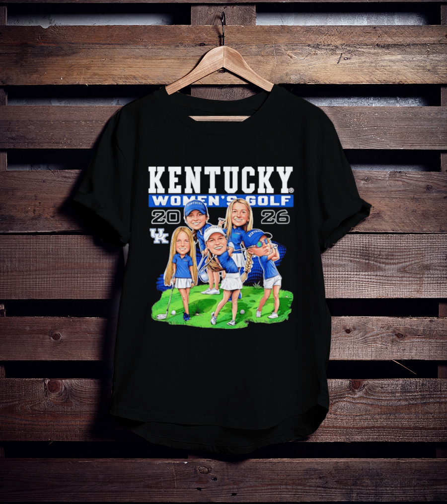 Kentucky Wildcats Women's Golf 2026 Caricature Team Players T-Shirt