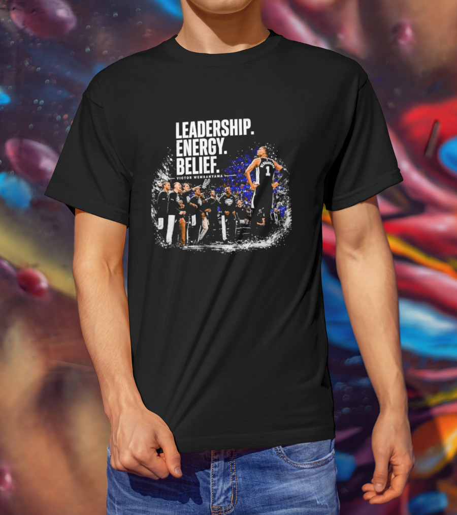 Leadership Energy Belief Victor Wembanyama San Antonio Spurs T-Shirt