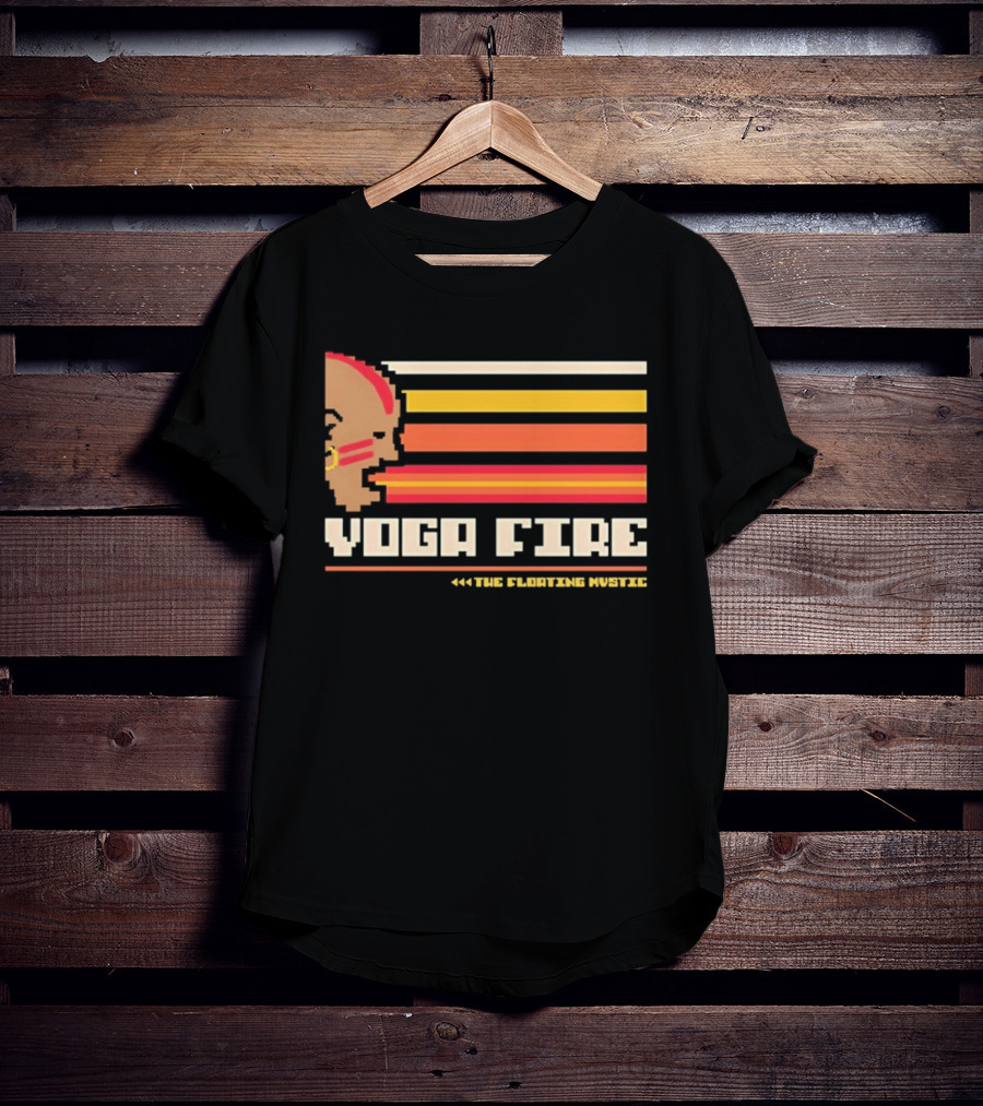Yoga Fire The Floating Mystic Retro Pixel T-Shirt