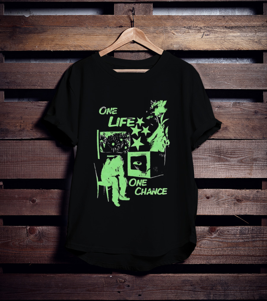 One Life One Chance Stars And Nature With Seated Figure T-Shirt