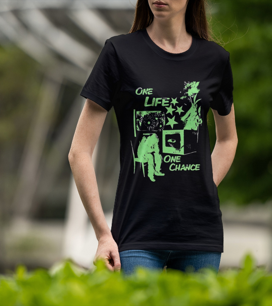 One Life One Chance Stars And Nature With Seated Figure T-Shirt