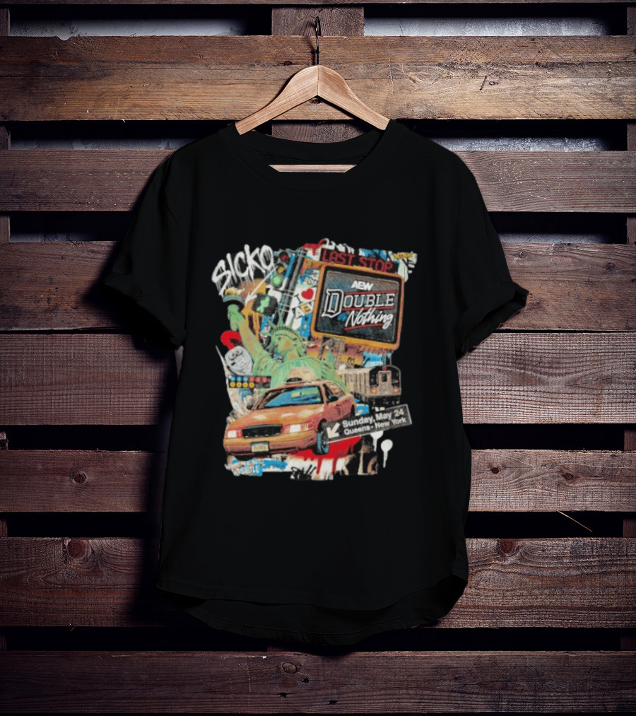 AEW Double Or Nothing 2026 Statue Of Liberty NYC Taxi Sunday May 24 Queens New York T-Shirt