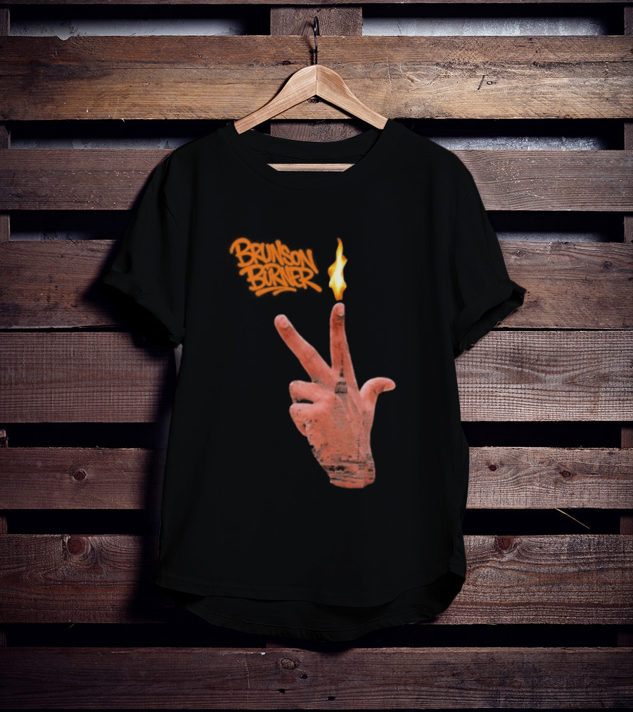 Brunson Burner Flame Hand New York Knicks Jalen Brunson T-Shirt