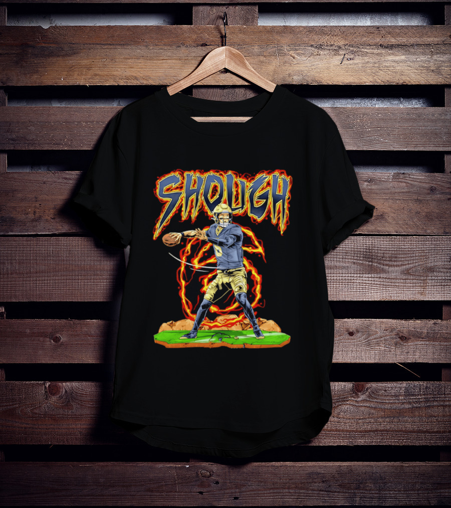 New Orleans Saints Tyler Shough Hand Drawn Quarterback Action T-Shirt