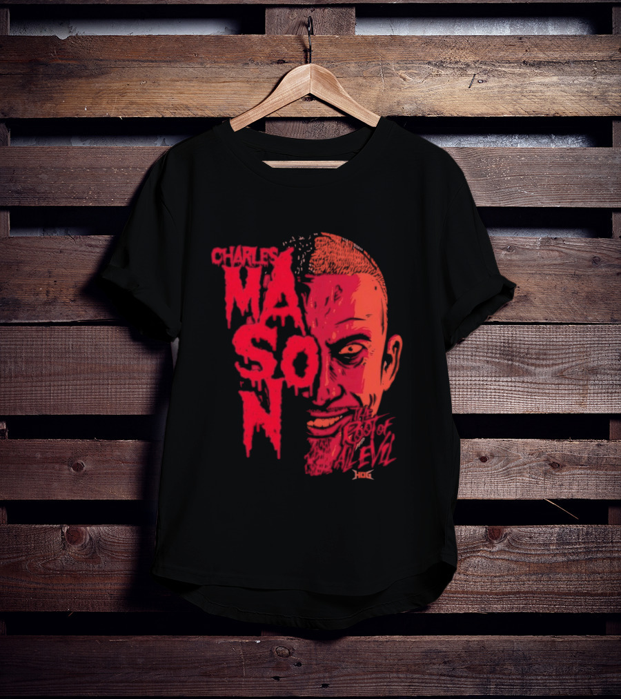 Charles Mason The Root Of All Evil Red Face T-Shirt