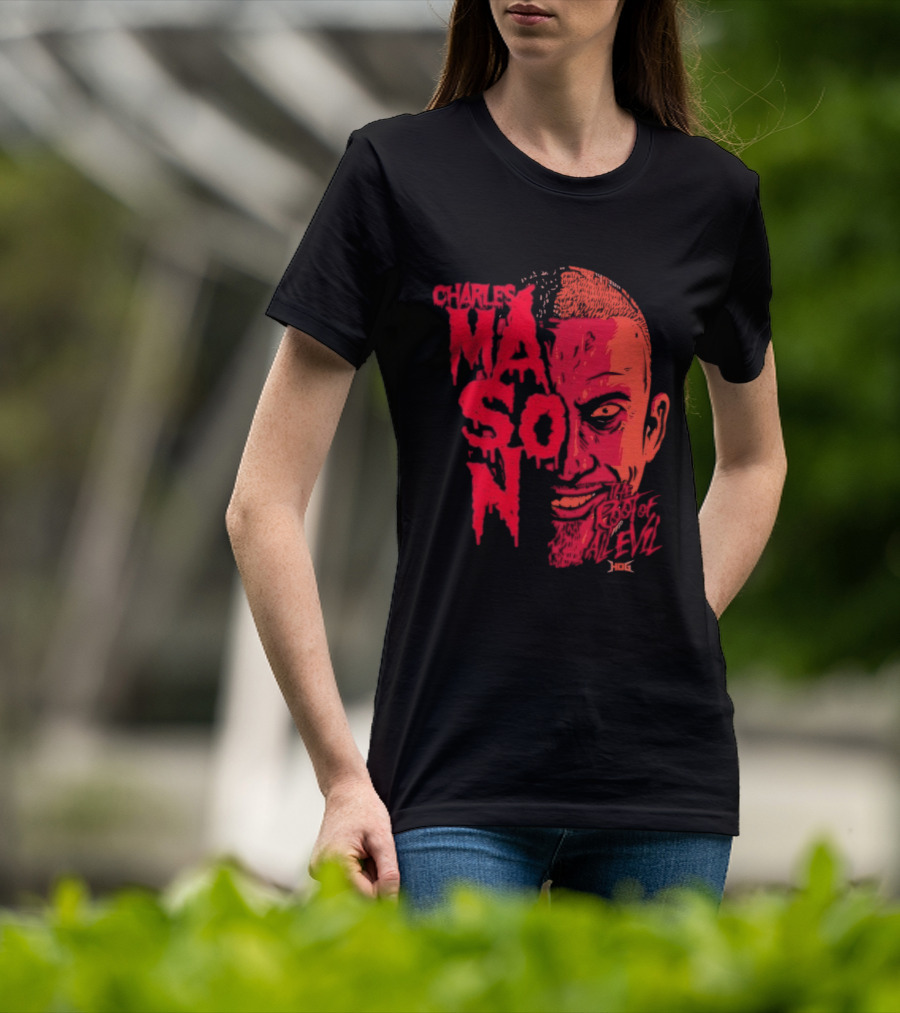 Charles Mason The Root Of All Evil Red Face T-Shirt
