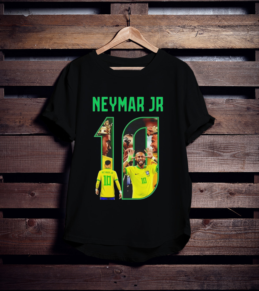 Neymar Jr 10 Brazil Soccer Iconic Celebration Images T-Shirt