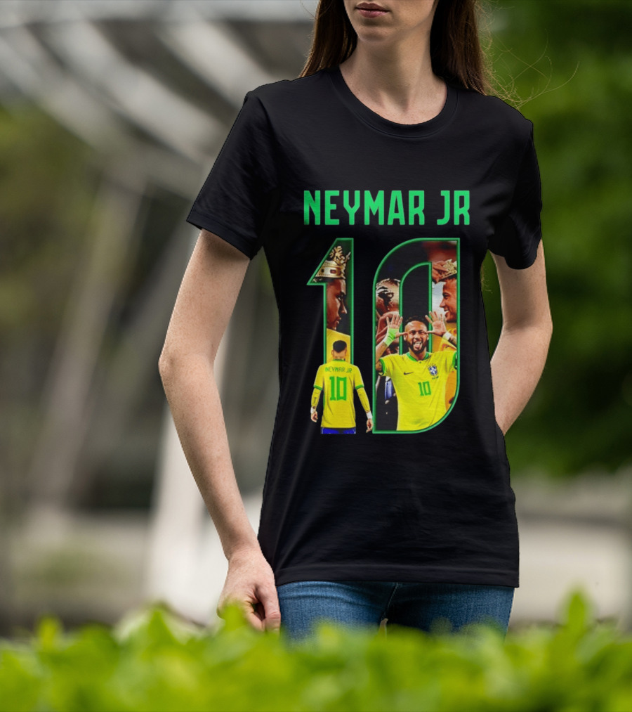 Neymar Jr 10 Brazil Soccer Iconic Celebration Images T-Shirt