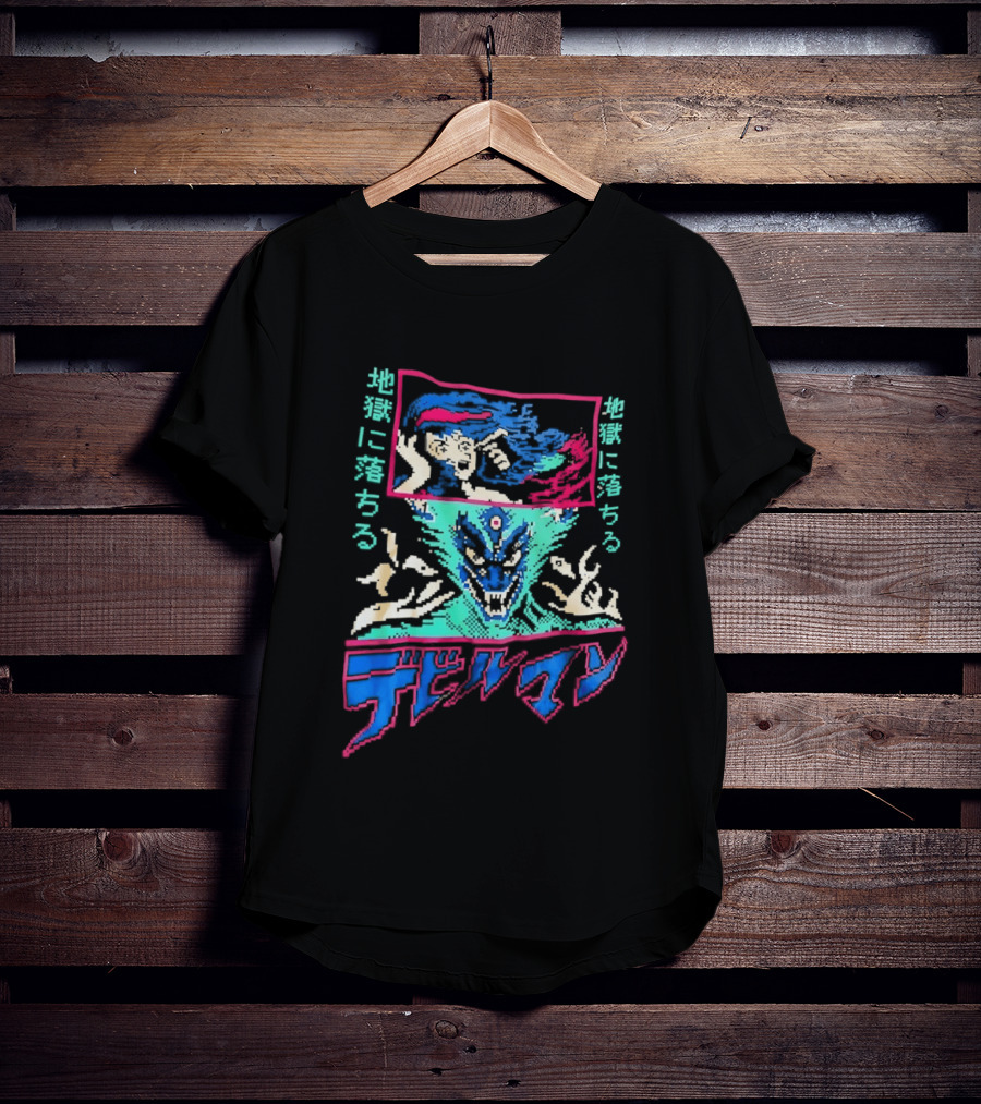 Devilman Go Nagai Pixel Art Retro Japanese T-Shirt