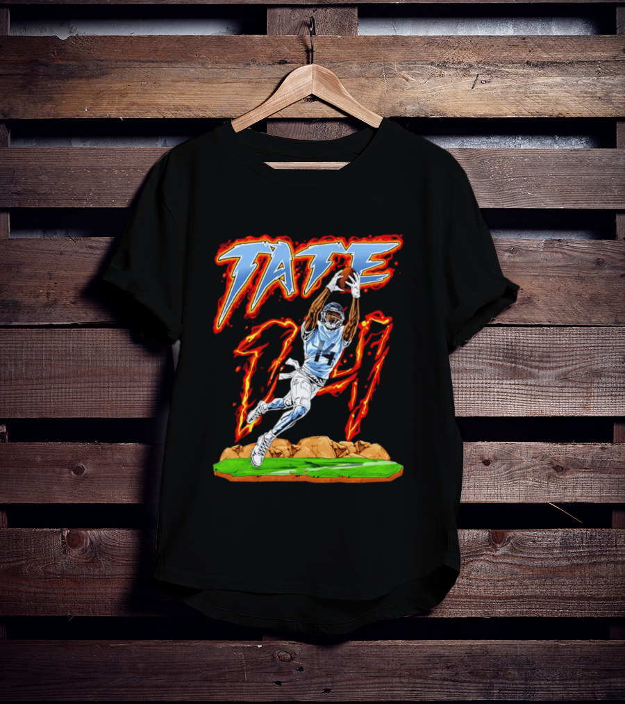 Tennessee Titans Carnell Tate Hand Drawn 17 Football T-Shirt