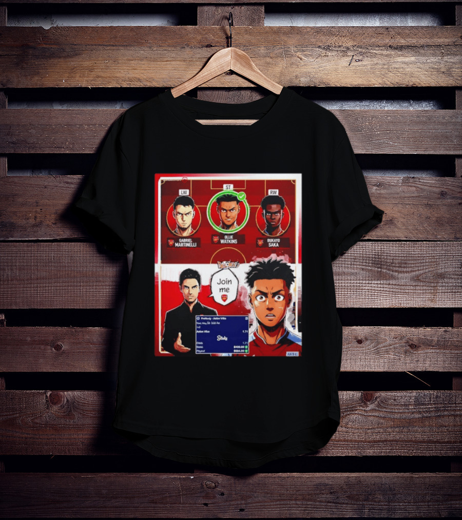 Gabriel Martinelli Ollie Watkins Bukayo Saka Join Me Arsenal Team Anime T-Shirt