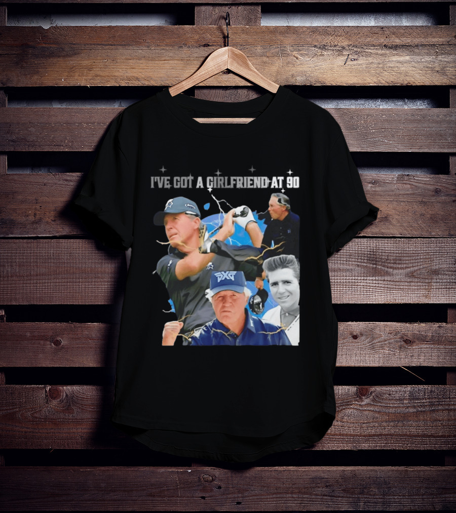 Gary Player I've Got A Girlfriend At 90 Golf Legend Photomontage T-Shirt