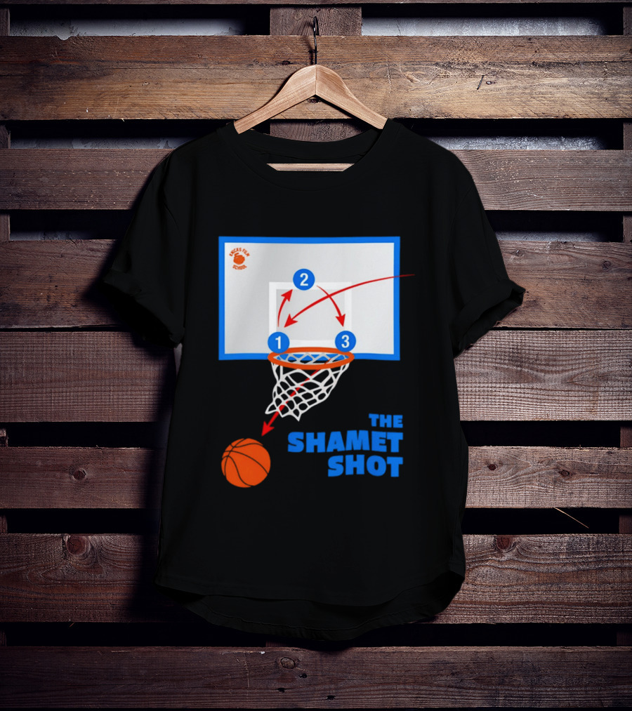 Knicks Fan School The Shamet Shot Diagram New York Knicks T-Shirt