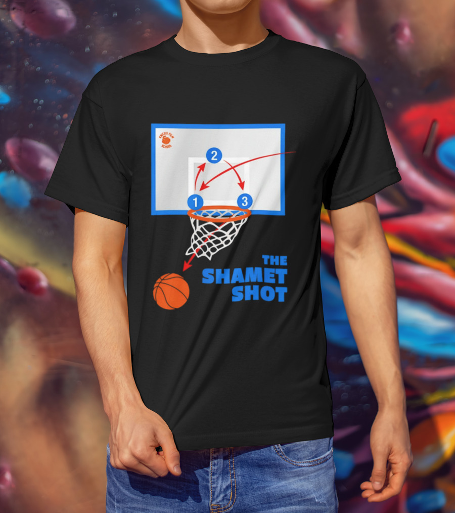 Knicks Fan School The Shamet Shot Diagram New York Knicks T-Shirt