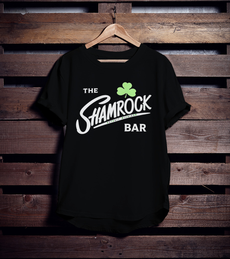 The Shamrock Bar Detroit Michigan Clover T-Shirt