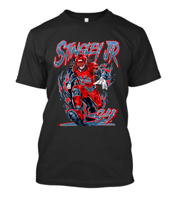 Houston Texans Stingley JR 24 Hand Drawn NFL Football T-Shirt