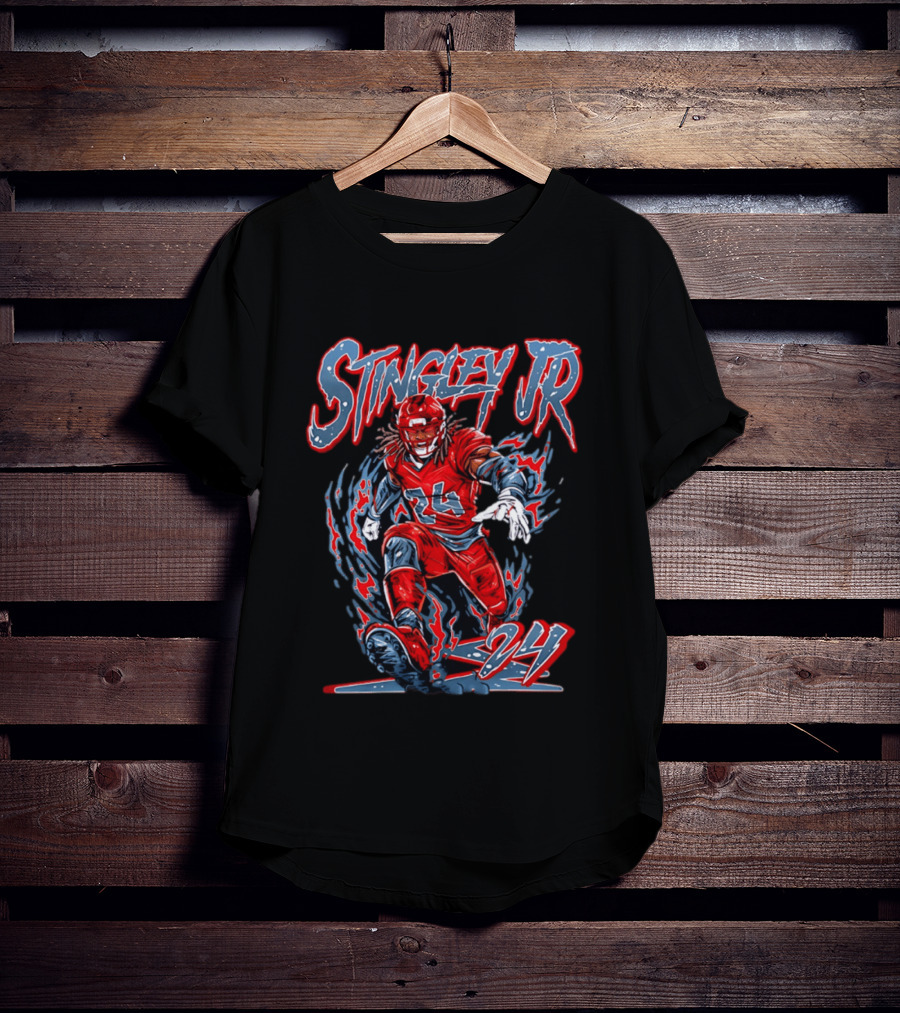 Houston Texans Stingley JR 24 Hand Drawn NFL Football T-Shirt
