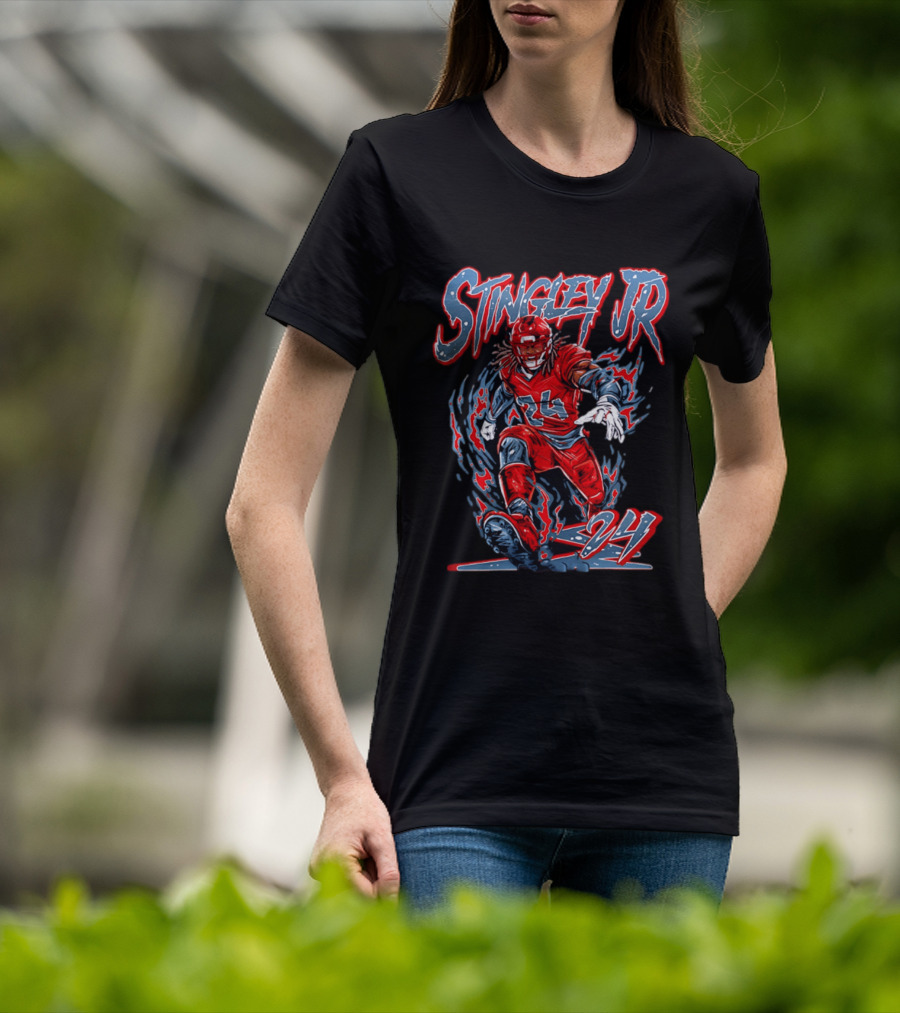 Houston Texans Stingley JR 24 Hand Drawn NFL Football T-Shirt