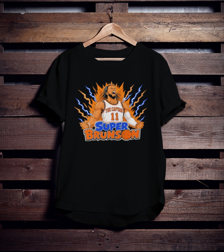 Super Brunson The Captain Jalen Brunson Dragon Ball Crossover Powered Up T-Shirt