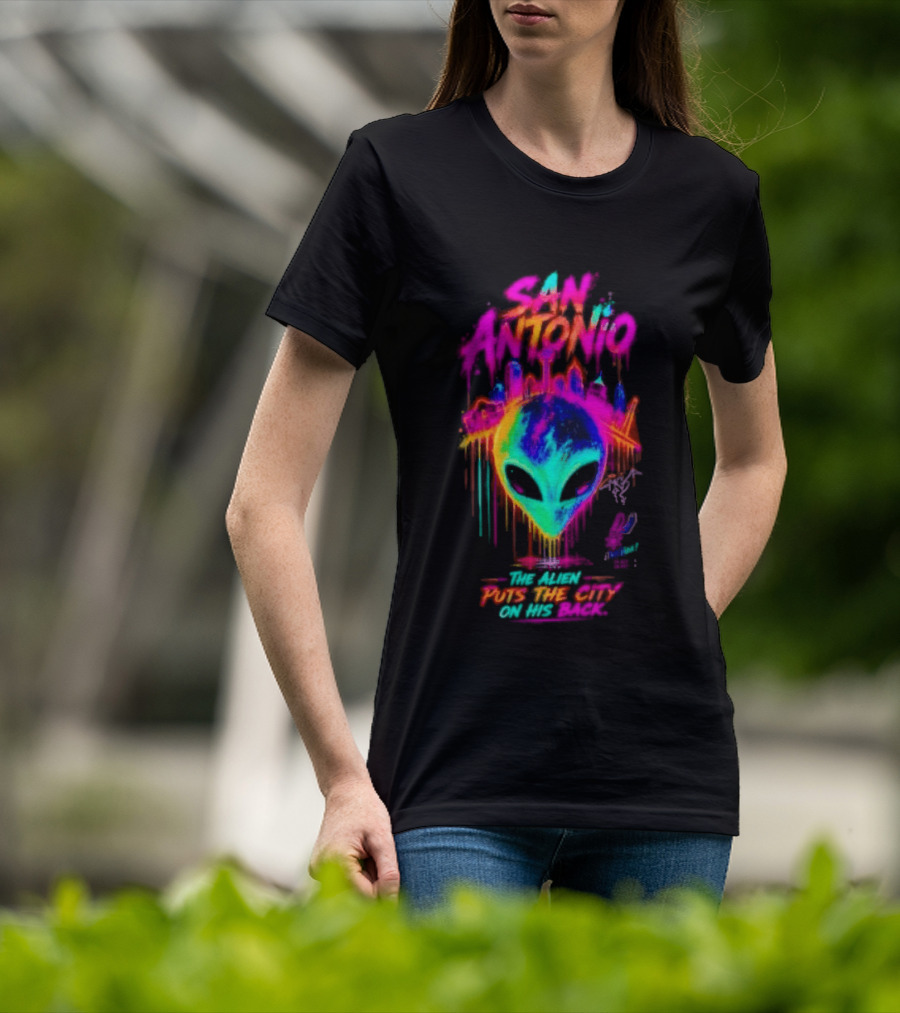 San Antonio Victor Wembanyama Alien Puts The City On His Back T-Shirt