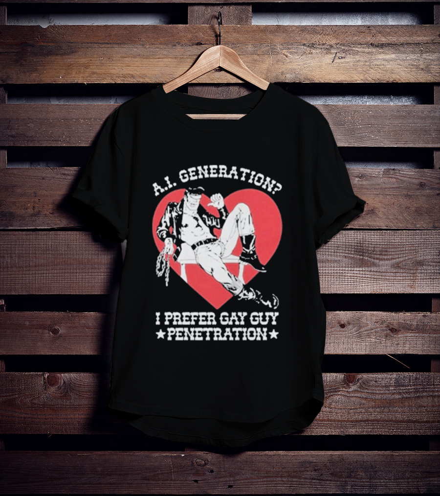 A.I. Generation I Prefer Gay Guy Penetration Heart T-Shirt