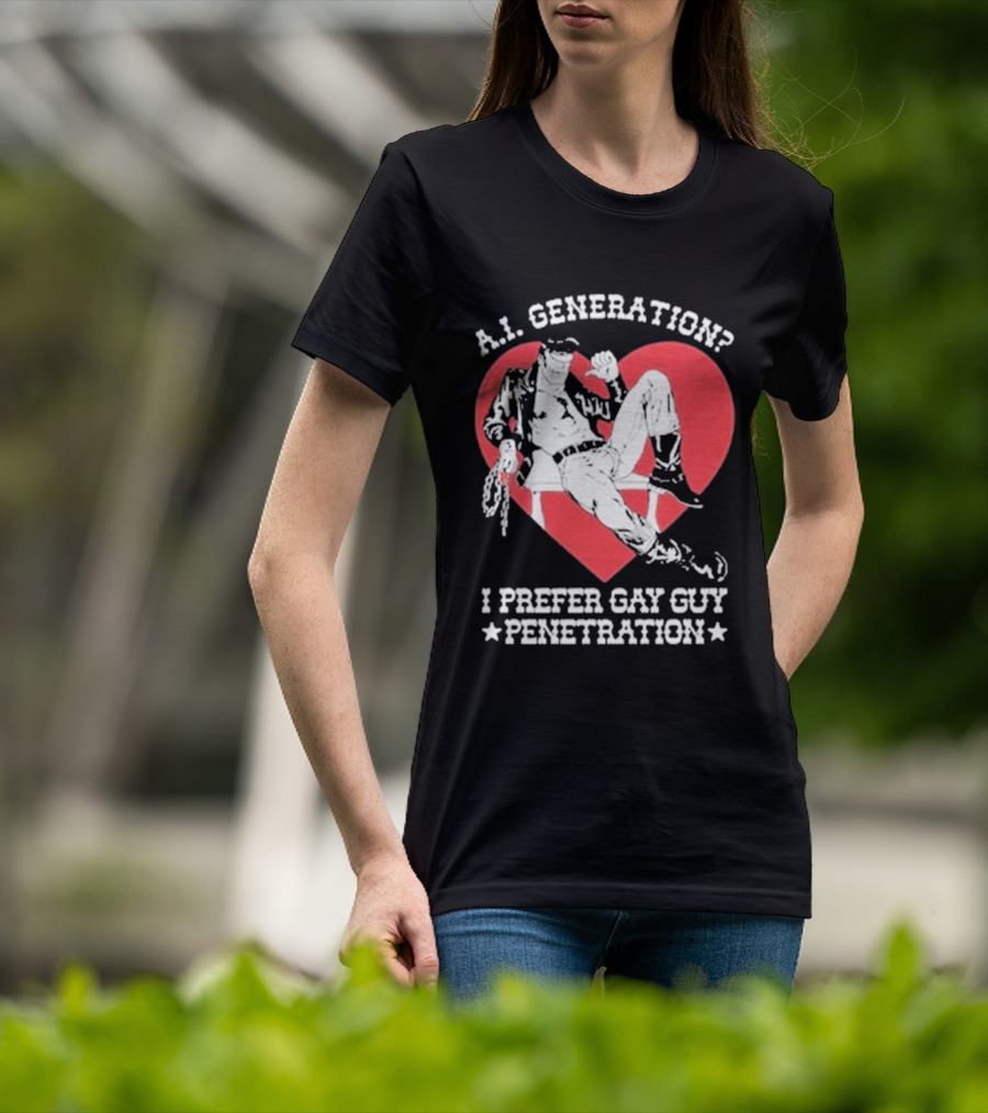 A.I. Generation I Prefer Gay Guy Penetration Heart T-Shirt