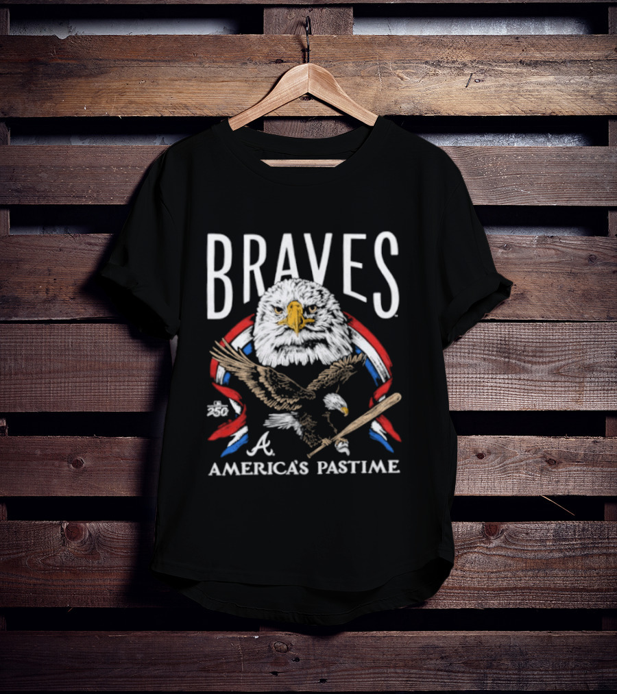 Braves Bald Eagle America's Pastime 250th Celebration T-Shirt