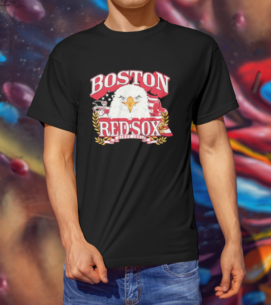 Boston Red Sox American League Eagle Patriotic Celebration Since 1901 T-Shirt