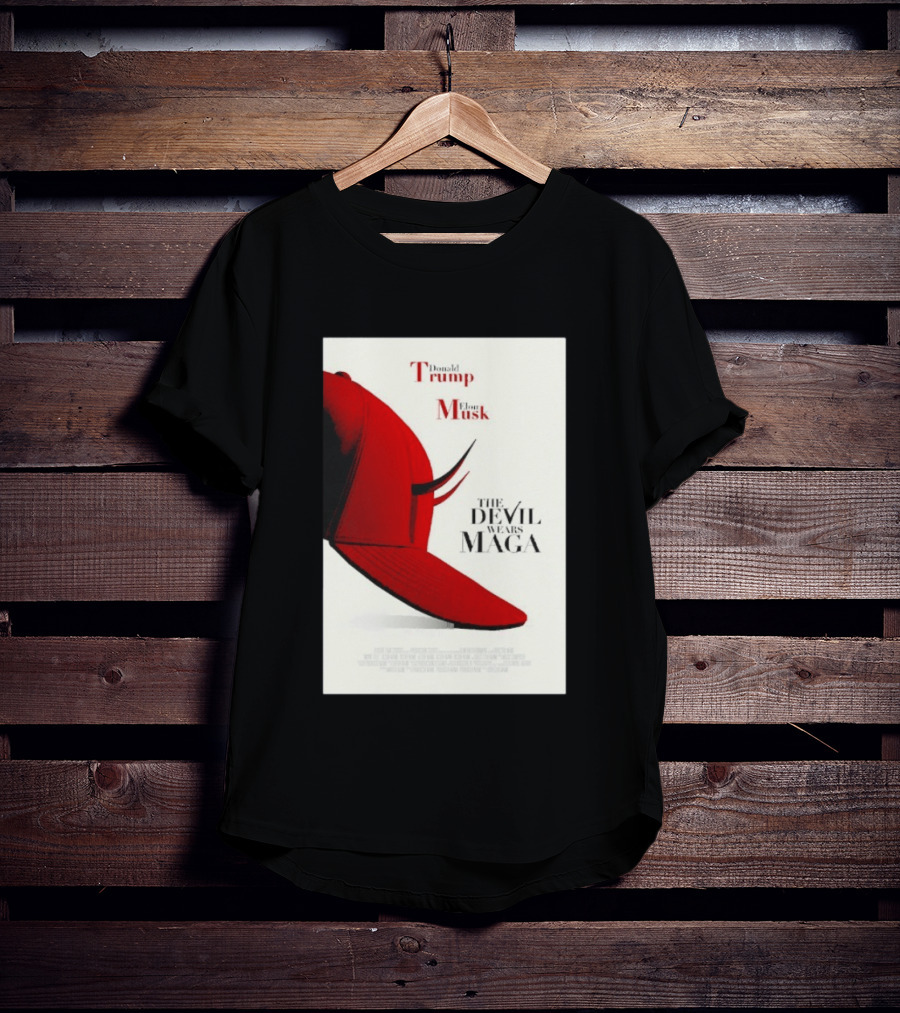 Donald Trump Elon Musk The Devil Wears MAGA Hat With Horns T-Shirt