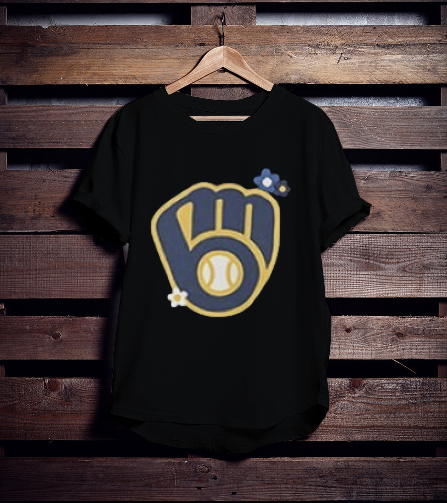 Milwaukee Brewers Flowers MLB 2026 Two Sided Baseball T-Shirt