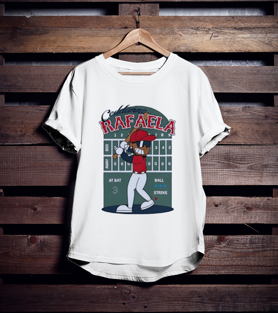 Ceddanne Rafaela Boston Red Sox MLB At Bat Scoreboard T-Shirt