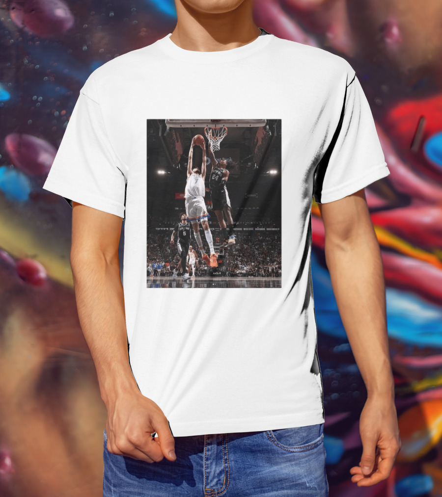 Spurs Devin Vassell Blocks Thunder Chet Holmgren NBA Basketball Moment T-Shirt