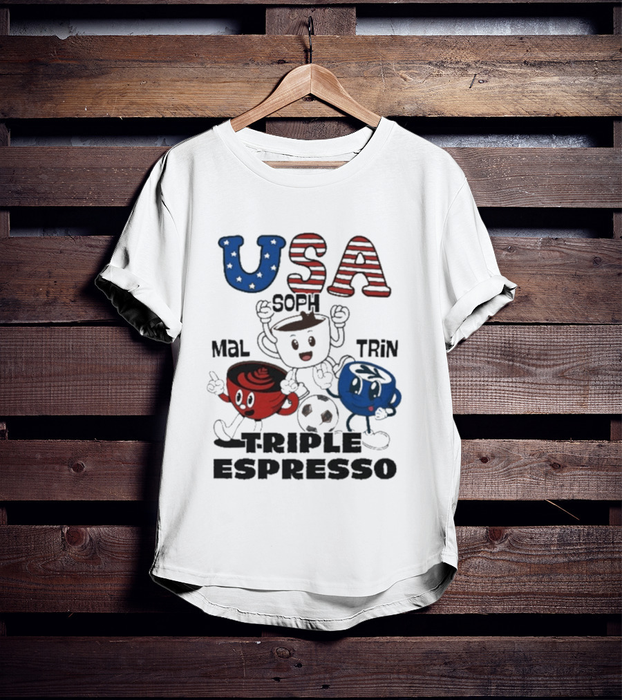 USA Triple Espresso Mal Soph Trin Soccer T-Shirt