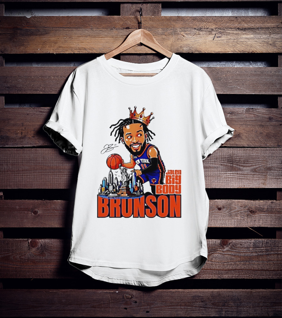 Jalen Brunson New York Knicks Big Body King 2026 Basketball Star With Crown And Skyline T-Shirt