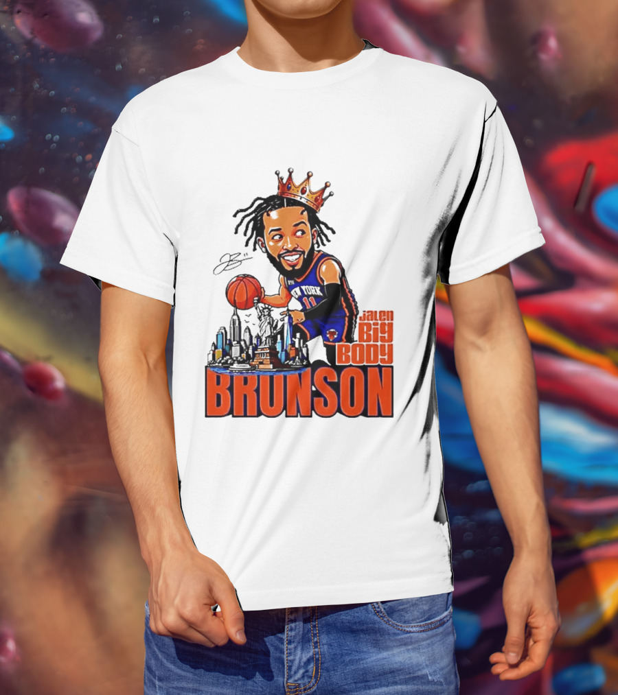 Jalen Brunson New York Knicks Big Body King 2026 Basketball Star With Crown And Skyline T-Shirt