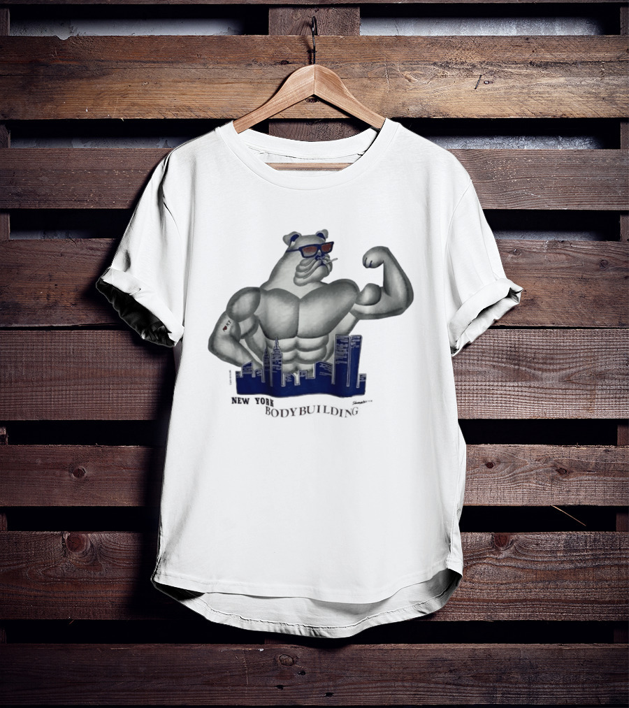 New York Bodybuilding Buff Bear Cityscape NYC T-Shirt