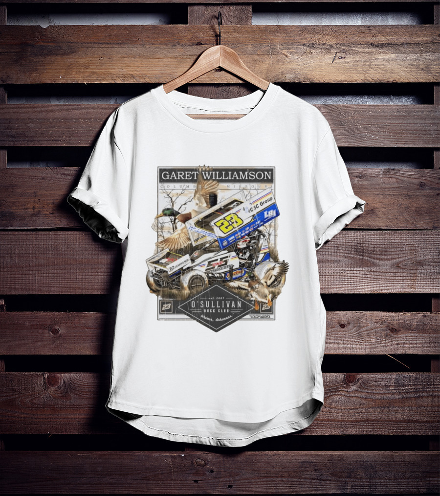 Garet Williamson Sprint Car Racing O'Sullivan Duck Club Arkansas Columbia Missouri 23 Racing T-Shirt