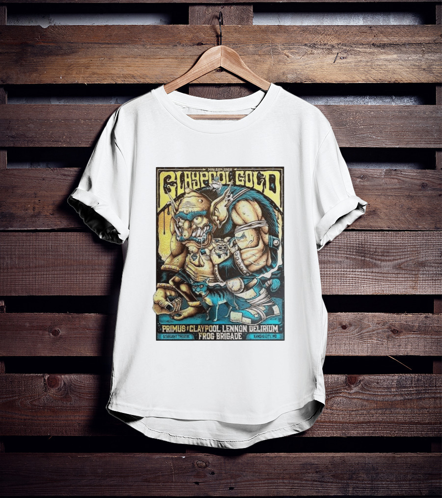 May 28 2026 Claypool Gold Primus Claypool Lennon Delirium Frog Brigade Starlight Theatre Kansas City MO T-Shirt