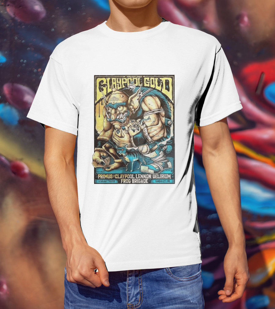 May 28 2026 Claypool Gold Primus Claypool Lennon Delirium Frog Brigade Starlight Theatre Kansas City MO T-Shirt