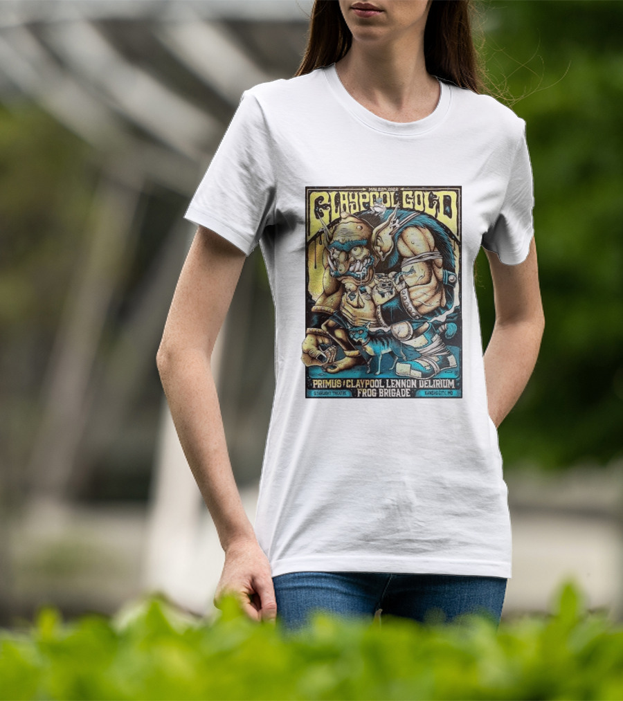 May 28 2026 Claypool Gold Primus Claypool Lennon Delirium Frog Brigade Starlight Theatre Kansas City MO T-Shirt