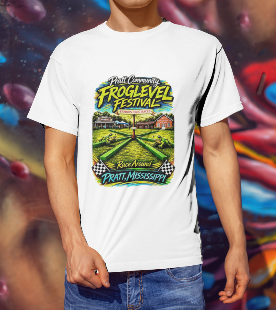 Pratt Community Froglevel Festival Famous Frog Races Race Around Pratt Mississippi T-Shirt